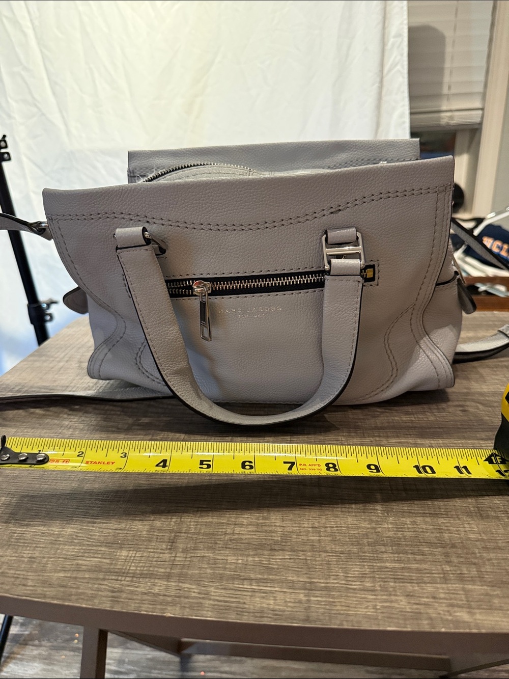 Marc Jacobs Light Gray Pebbled Leather Satchel